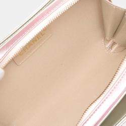 Pre Owned Chanel Pink Mini Metallic Lambskin Like a Wallet Flap