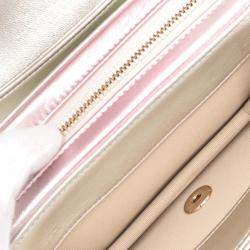 Pre Owned Chanel Pink Mini Metallic Lambskin Like a Wallet Flap