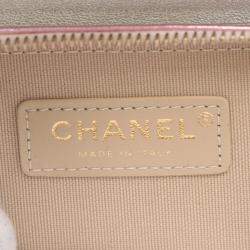 Pre Owned Chanel Pink Mini Metallic Lambskin Like a Wallet Flap
