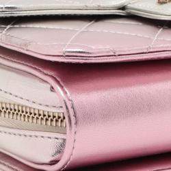 Pre Owned Chanel Pink Mini Metallic Lambskin Like a Wallet Flap