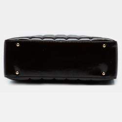 Pre Owned Chanel Brown CC Chocolate Bar Patent Shoulder Bag