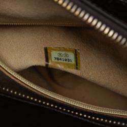 Pre Owned Chanel Brown CC Chocolate Bar Patent Shoulder Bag