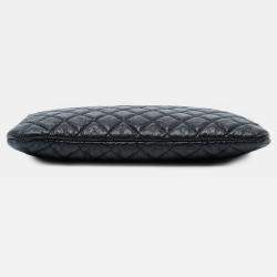 Pre Owned Chanel Black Medium Quilted Caviar Boy O Case Clutch