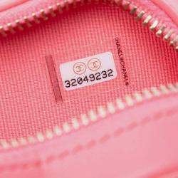 Pre Owned Chanel Pink Mini Lambskin CC in Love Heart Crossbody