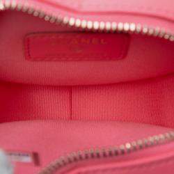 Pre Owned Chanel Pink Mini Lambskin CC in Love Heart Crossbody