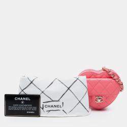 Pre Owned Chanel Pink Mini Lambskin CC in Love Heart Crossbody