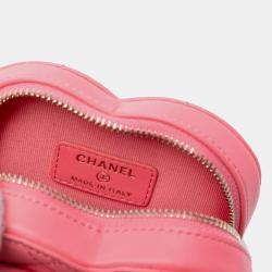 Pre Owned Chanel Pink Mini Lambskin CC in Love Heart Crossbody