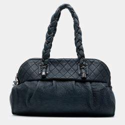 Pre Owned Chanel Navy Blue Calfskin Lady Braid Shoulder Bag