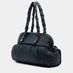 Pre Owned Chanel Navy Blue Calfskin Lady Braid Shoulder Bag