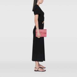 Pre Owned Chanel Pink Medium CC Quilted Caviar Flap Cosmetic Case