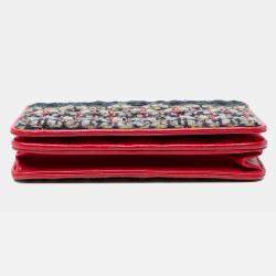 Pre Owned Chanel Multicolor CC Quilted Tweed Wallet On Chain