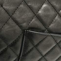 Pre Owned Chanel Black Quilted Aged Leather Classic 227 Reissue 2.55 Flap Bag