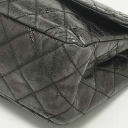 Pre Owned Chanel Black Quilted Aged Leather Classic 227 Reissue 2.55 Flap Bag