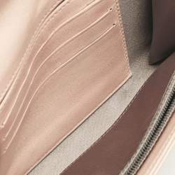 Pre Owned Chanel Pink Camellia Embossed Leather Continental Wallet