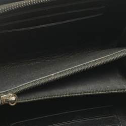 Pre Owned Chanel Black Patent Leather CC Zip Around Wallet