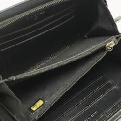 Pre Owned Chanel Black Patent Leather CC Zip Around Wallet