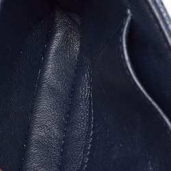 Pre Owned Chanel Navy Blue Quilted Caviar Leather Extra Mini Classic Single Flap Bag