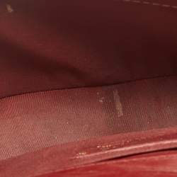 Pre Owned Chanel Red Quilted Leather Medium Chain Around Boy Flap Bag