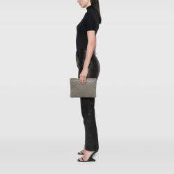 Pre Owned Chanel Grey Medium Quilted Caviar Boy O Case Clutch