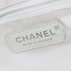 Pre Owned Chanel Pink Tweed Boucle Knitting Top Handle Bag