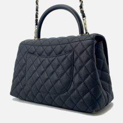 Pre Owned Chanel Coco Handle Black Caviar Leather Size 29