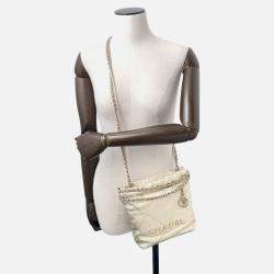 Pre Owned Chanel Chanel22 Chain Shoulder Bag Gold Shiny Calf Leather Size Mini