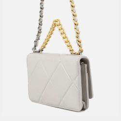 Pre Owned Chanel Chanel19 Chain Wallet Gray Lambskin