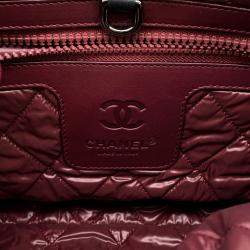 Pre Owned Chanel Coco Cocoon Tote Bag Black Nylon Size Mm
