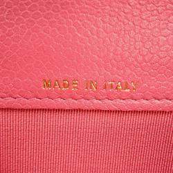 Pre Owned Chanel Matelasse Bifold Wallet Card Case Pink Caviar Leather