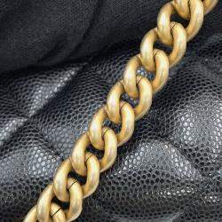 Pre Owned Chanel Boy Chanel Chain Wallet Black Caviar Leather