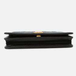 Pre Owned Chanel Boy Chanel Chain Wallet Black Caviar Leather