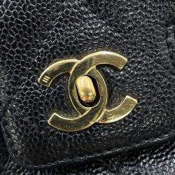 Pre Owned Chanel One Belt Black Caviar Leather
