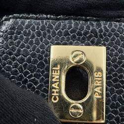 Pre Owned Chanel One Belt Black Caviar Leather