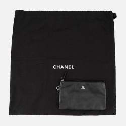 Pre Owned Chanel Chanel22 Handbag Black Shiny Calf Leather Size Small