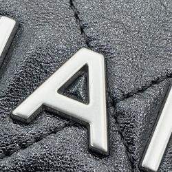 Pre Owned Chanel Chanel22 Handbag Black Shiny Calf Leather Size Small