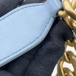 Pre Owned Chanel Matelasse Hobo Shoulder Bag Light Blue Denim