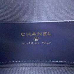 Pre Owned Chanel Hobo Chain Shoulder Navy Caviar Leather