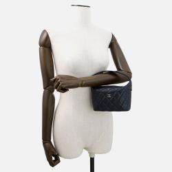 Pre Owned Chanel Hobo Chain Shoulder Navy Caviar Leather
