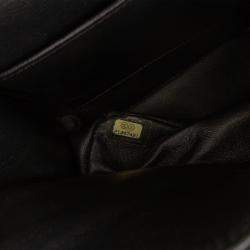 Pre Owned Chanel Black Medium Classic Chevron Lambskin Double Flap