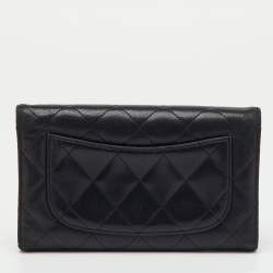 Pre Owned Chanel Black Patent Leather CC Card Case