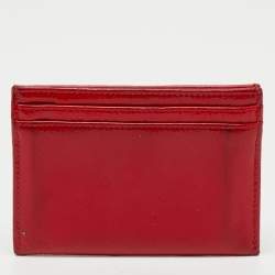 Pre Owned Chanel Red Patent Leather Interlocking CC Logo Card Case