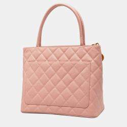 Pre Owned Chanel Pink Caviar Medallion Tote