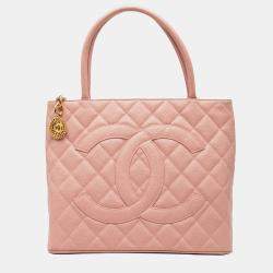 Pre Owned Chanel Pink Caviar Medallion Tote