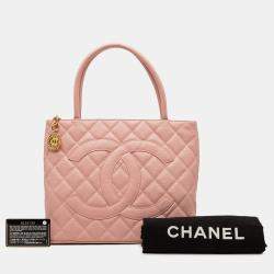 Pre Owned Chanel Pink Caviar Medallion Tote