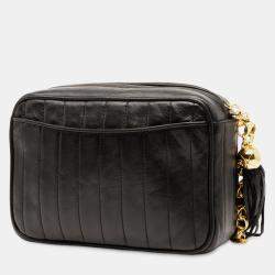 Pre Owned Chanel Black CC Quilted Lambskin Tassel Camera Bag