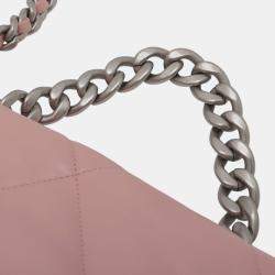 Pre Owned Chanel Pink Large Lambskin 19 Flap