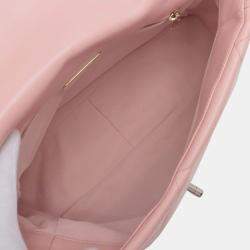 Pre Owned Chanel Pink Large Lambskin 19 Flap