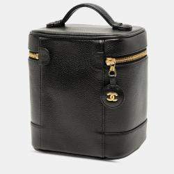 Pre Owned Chanel Black CC Caviar Vanity Bag
