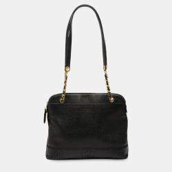 Pre Owned Chanel Black Triple CC Caviar Shoulder Bag