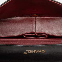 Pre Owned Chanel Black CC Quilted Lambskin Full Flap